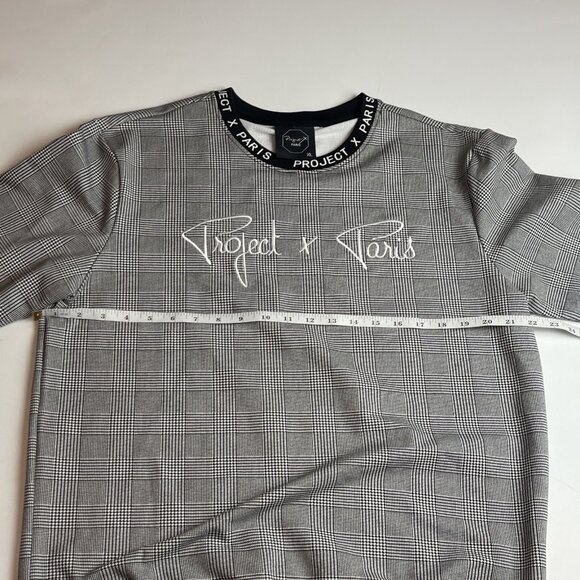 PROJECT X PARIS Sweater fleece Pullover embroidered Logo Black & White Men' XL - Picture 7 of 10